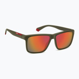 Vyriški akiniai nuo saulės Polaroid PLD 2164/S military green/red multilayer polarized