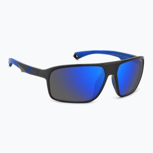 Vyriški akiniai nuo saulės Polaroid PLD 7058/S matte black blue/blue mirror polarized hc