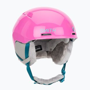 Vaikiškas slidinėjimo šalmas Smith Glide Jr Mips vivid pink hearts