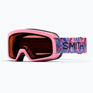 Vaikiški slidinėjimo akiniai Smith Rascal Jr S2 bright pink lofi butterfly/rose copper antifog