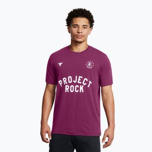 Vyriški treniruočių marškinėliai Under Armour Project Rock Badge Of Honor purple