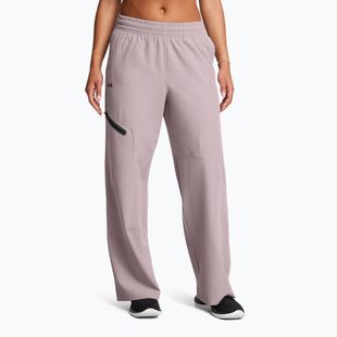Moteriškos kelnės Under Armour Unstoppable Woven Wide Leg tetra gray/black