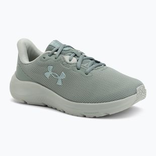 Moteriški bėgimo bateliai Under Armour Charged Pursuit 4 silica green/silica green/metallic silica