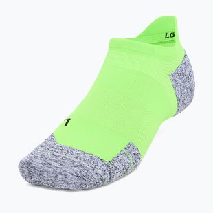 Under Armour Dry Run Cushion No Show Tab hyper green/hiper green/reflective kojinės