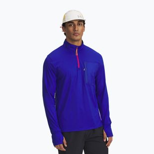 Vyriškas bėgimo džemperis Under Armour Trail Run Quarter Zip royal/reflective