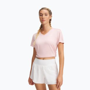 Moteriški žygio marškinėliai Under Armour Tech V-Twist prime pink/white