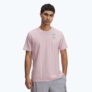 Vyriški marškinėliai Under Armour 60/40S Evol Logo prime pink/ether blue/white