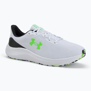 Vyriški bėgimo bateliai Under Armour Charged Pursuit 4 white/black/hyper green