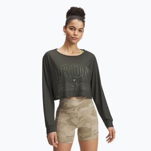 Moteriški marškinėliai ilgomis rankovėmis Under Armour Project Rock IP baroque green/city khaki/city khaki