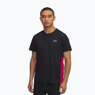 Vyriški bėgimo marškinėliai Under Armour Trail Run Zip black/shaded fuchsia/reflective