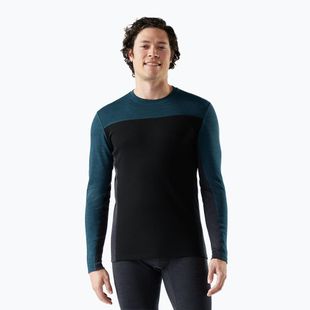 Vyriški termoaktyvūs marškinėliai ilgomis rankovėmis Smartwool Classic Thermal Merino Base Layer Colorblock Crew Boxed twilling blue/black