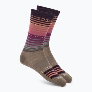 Moteriškos kojinės Smartwool Everyday Stitch Stripe Crew fossil/purple