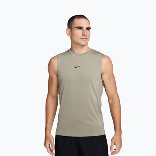 Vyriški treniruočių marškinėliai Nike Pro Dri-Fit be rankovių, šviesiai kariški/juodi