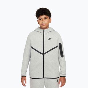 Vaikiški Nike Sportswear Tech Fleece džemperis su užtrauktuku Full-Zip tamsiai pilka heather/juoda/juoda