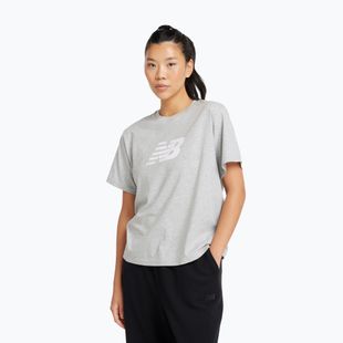 Moteriški marškinėliai New Balance Sport Jersey Relaxed Logo reflection/white/light arctic grey