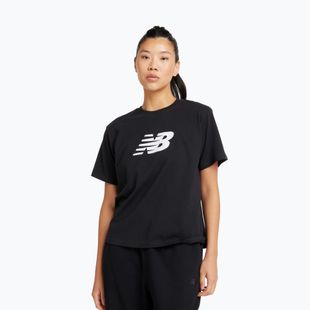 Moteriški marškinėliai New Balance Sport Jersey Relaxed Logo black/white