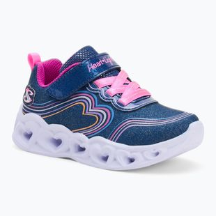 Vaikiški batai SKECHERS Heart Lights Retro Hearts navy leather/multi trim