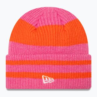 Moteriška žieminė kepurė New Era Stripe Cuff Knit Beanie pastel pink