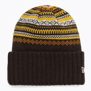 Moteriška žieminė kepurė New Era Rail Isle Cuff Knit Beanie dark brown