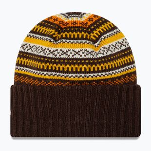 Moteriška žieminė kepurė New Era Rail Isle Cuff Knit Beanie dark brown