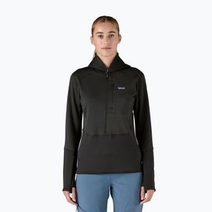 Moteriška softshell striukė Patagonia R1 Hybrid Pullover Hoody juoda