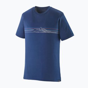 Vyriški marškinėliai Patagonia Cap Cool Merino Blend Graphic Shirt strata stripe / clement blue