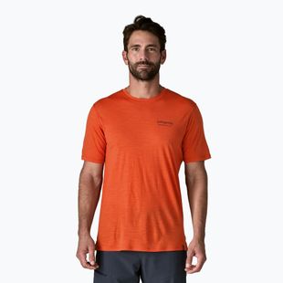 Vyriški marškinėliai Patagonia Cap Cool Merino Blend Graphic Shirt heritage header/coal orange