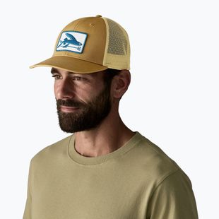 Moteriška kepurė su snapeliu Patagonia Flying Fish LoPro Trucker flying fish fork/bobcat brown