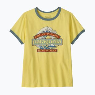 Moteriški marškinėliai Patagonia Great Waves Ringer Tee lemon zest