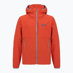 Vyriška softshell striukė Patagonia R1 TechFace Hoody hot ember