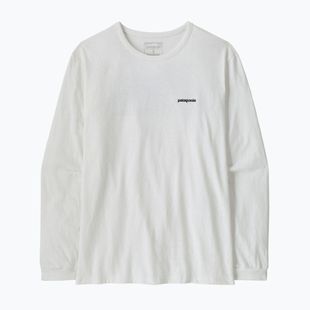 Moteriški marškinėliai ilgomis rankovėmis Patagonia P-6 Logo Responsibili-Tee LS fiber white