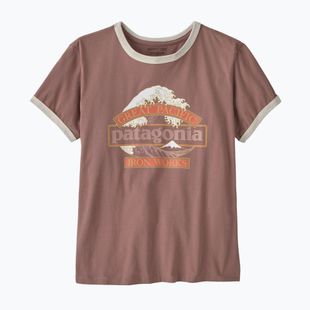 Moteriški marškinėliai Patagonia Great Waves Ringer Tee moonrise taupe