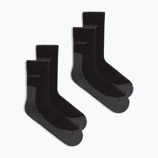 Vyriškos kojinės icebreaker Merino Hike+ Light Crew 2 pairs black/obsidian