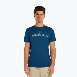 Vyriški marškinėliai icebreaker Merino 150 Tech Lite The Peaks atlantis