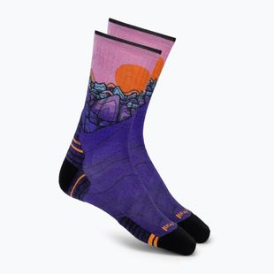 Moteriškos kojinės Smartwool Hike Mountain Sunrise Print Crew deep navy