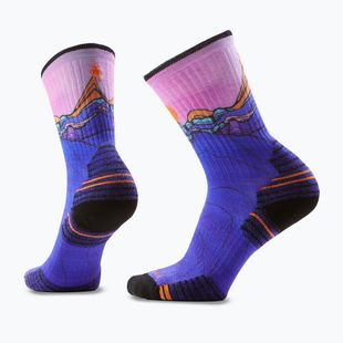 Moteriškos kojinės Smartwool Hike Mountain Sunrise Print Crew deep navy