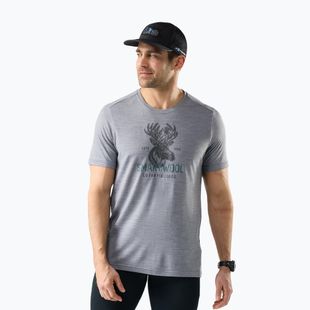 Vyriški marškinėliai Smartwool Moose Mode Active Graphic Tee SS light gray heather