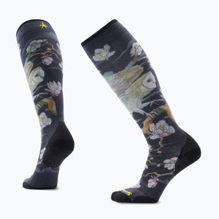 Moteriškos slidinėjimo kojinės Smartwool Ski Zero Cushion Nightwatcher Prrint OTC black