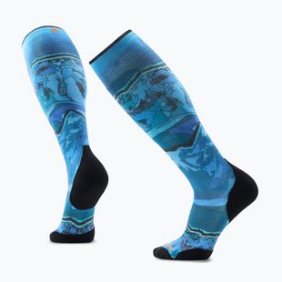 Slidinėjimo kojinės Smartwool Ski Targeted Cushion Storm Peak Print OTC nightfall blue