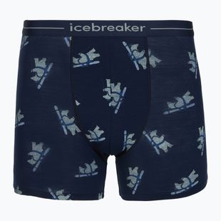 Vyriškos termoaktyvios trumpikės Icebreaker Merino 150 Anatomica BearTour AOP Boxers midnight navy