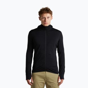 Vyriškas žygio džemperis Icebreaker Merino 200 Realfleece Descender Half Zip Hoodie black