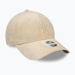 Moteriška kepuraitė su snapeliu New Era Diamante Velour 9Forty New York Yankees light beige