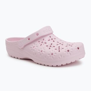 Šlepetės Crocs Classic Floral Cutout Clog pink milk