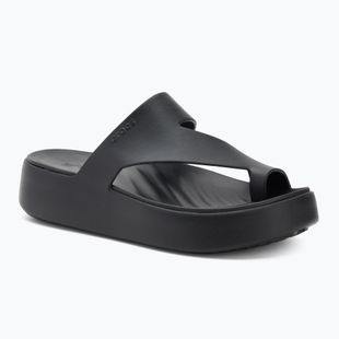 Moteriškos šlepetės per pirštą Crocs Getaway Platform Toe Loop black