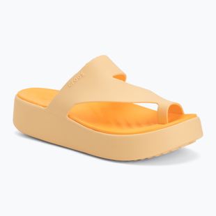 Moteriškos šlepetės per pirštą Crocs Getaway Platform Toe Loop golden hour