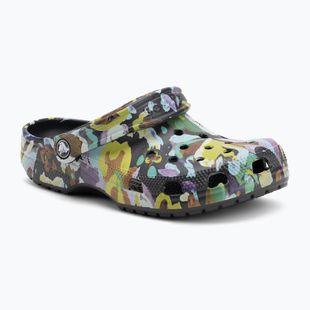 Šlepetės Crocs Classic Painted Floral black sand