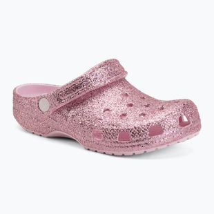 Vaikiškos šlepetės Crocs Classic Chunky Glitter pink milk