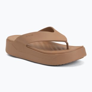 Moteriškos šlepetės per pirštą Crocs Gateway Platform milk chocolate
