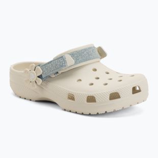 Vaikiškos šlepetės Crocs Classic Denim Flower Adjustment Backstrap summit white