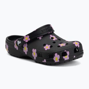 Vaikiškos šlepetės Crocs Classic Flower black